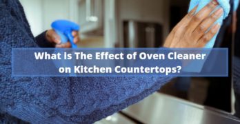 What is the effect of oven cleaner on kitchen countertops?